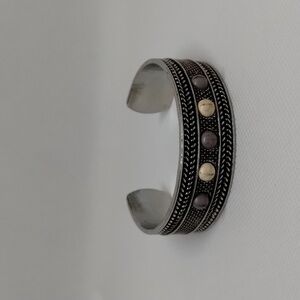 Silver cufflink bracelet